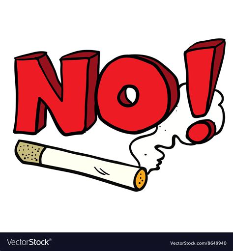 Cartoon No Smoking Cigarette Sign Royalty Free Vector Image