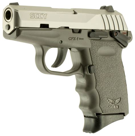 Sccy Cpx1 Ttsg Pistol 9mm 10 Round Sniper Gray Grip Stainless Steel