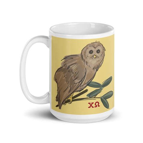 Chi Omega Owl Mascot Straw Glossy Mug 15oz