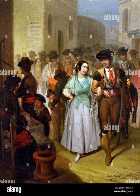 Leaving The Bullring 1847 Angel Maria Cortellini Hernandez 1819 1887