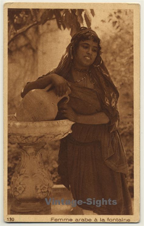 Lehnert And Landrock N° 130 Femme Arabe À La Fontaine Bedouin Vintage