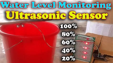 Water Level Monitoring Using Ultrasonic Sensor Water Tank Level