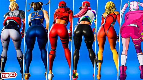 Updated Fortnite Sugar Rush Emote Showcase With All Thicc Girl Skins 🍑😍 Very Sus Emote Item