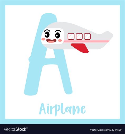 Letter A Vocabulary Airplane Royalty Free Vector Image