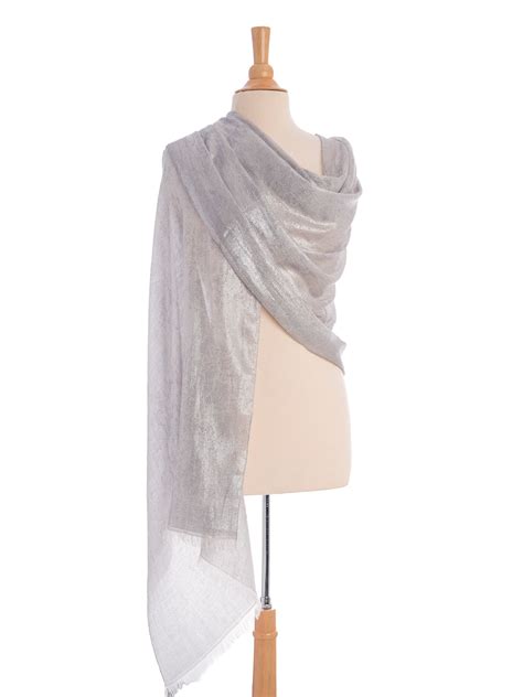 Fortuna Soft Silver Metallic Shawl Shawls And Wraps Mother Of The