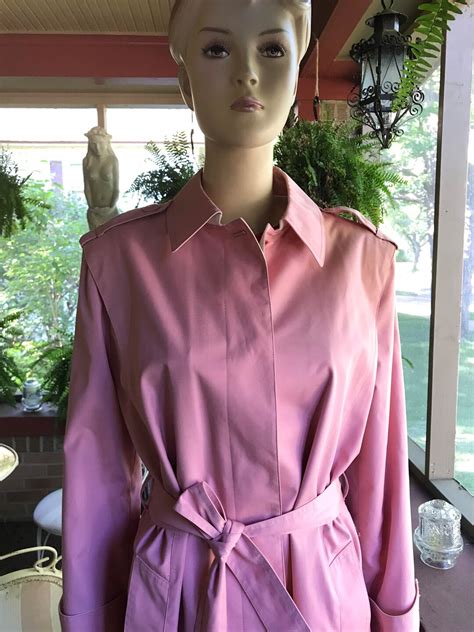 vintage pink trench coat etsy