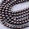 AAA Black Pearl 10mm Round Iridescent Real Genuine Freshwater Pearl 16 ...