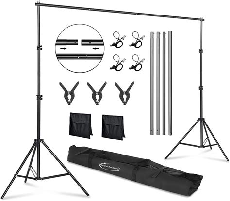 ShowMaven Background Stand Ft Height X Ft Wide Adjustable Photo Backdrop Stand With Carry