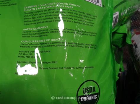 A 30 lb bag at our local feed store is $44.59 without tax. Nature's Domain Organic Dog Food