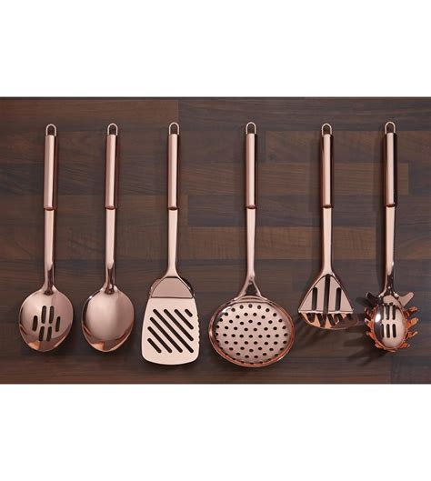 Though, that is a perfect way to enjoy all that gorgeous bright and shiny patina. Image for 6-Piece Copper Plated Kitchen Tool Set from ...