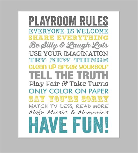 Playroom Rules Playroom Decor Playroom Art Playroom Sign