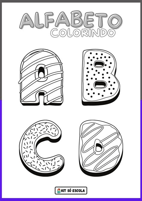 Fichas Alfabeto Ilustrado Para Colorir S Escola