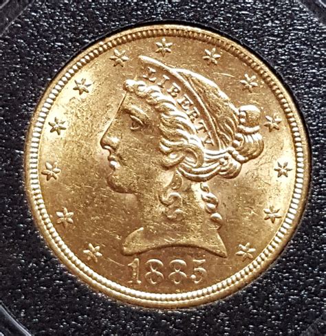 1885 S 5 Liberty Gold Half Eagle
