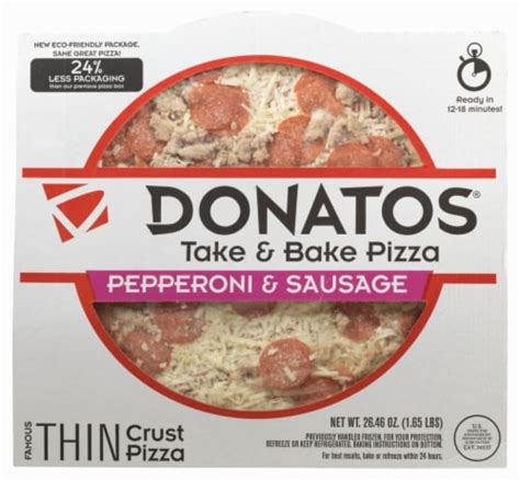 Donatos Take And Bake Thin Crust Pepperoni And Sausage Pizza 2624 Oz