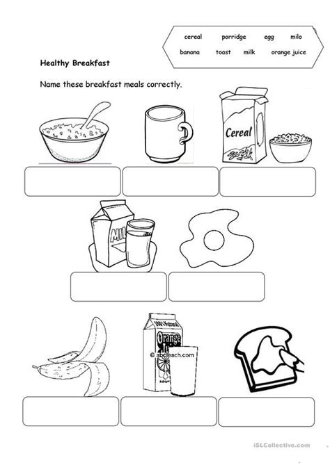healthy food worksheet  esl printable worksheets   teachers