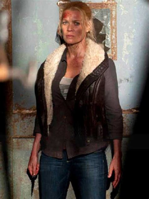 Laurie Holden The Walking Dead Andrea Shearling Leather Vest
