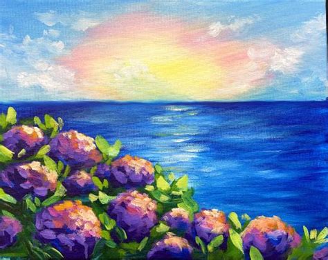 EASY HYDRANGEA OCEAN VIEW Beginners Learn To Paint Acrylic Tutorial