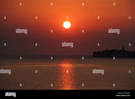 Sunset On The Coast Of Croatia Stock Photo Alamy
