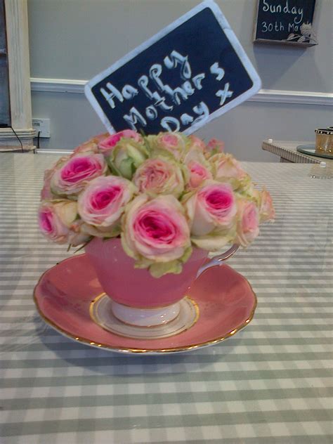 Teacup Design With Mini Eden Roses Great Mothers Day T From A Child