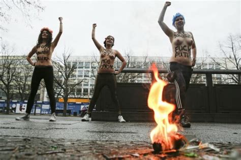 In Pictures Femen Protests Against Putins Dictatorship Prior To