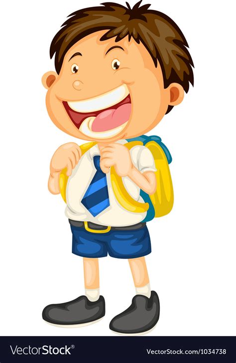 A Boy Going To School Royalty Free Vector Image