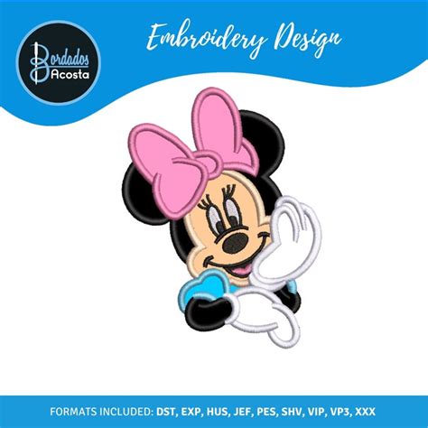 Minnie Mouse Applique Embroidery Design Etsy