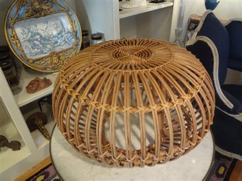 The weave may be not too tight. Mid-20th Century Woven Rattan Ottoman Designed by Franco ...