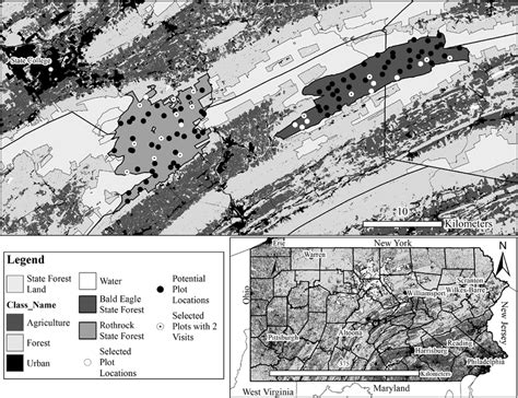 Map Of The Study Area And Pennsylvania Land Cover Agriculture Forest