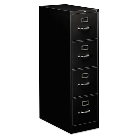 HON 310 Series Four-Drawer, Full-Suspension File, Letter, 26-1/2d, Black