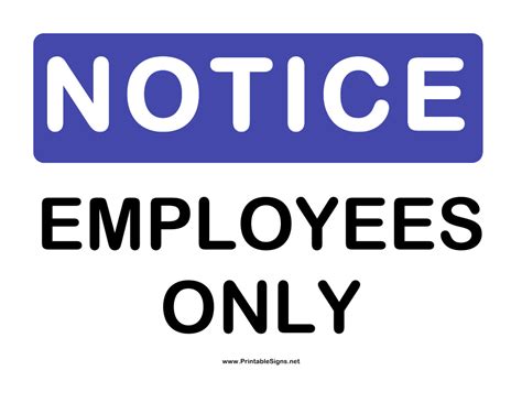 Printable Employees Only Sign Printable Templates