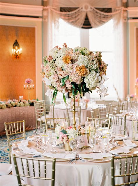 Elegant Coral And Gold Wedding Reception Elizabeth Anne Designs The