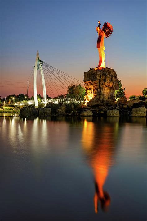 Wichita Kansas Keeper Of The Plains On The Arkansas River Photograph By