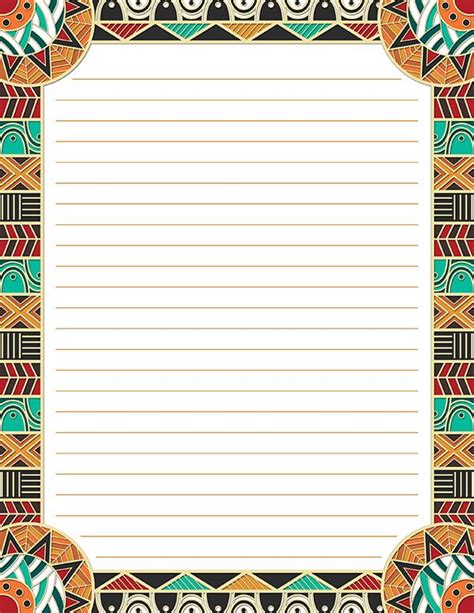 Free Printable African Pattern Stationery In  And Pdf Formats The
