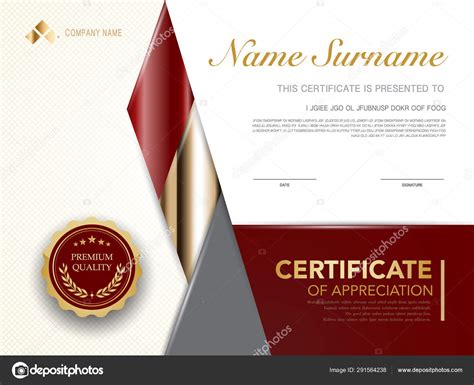 Diploma Modelo Certificado Vermelho Cor Ouro Com Luxo Imagem Vetorial Imagem Vetorial De