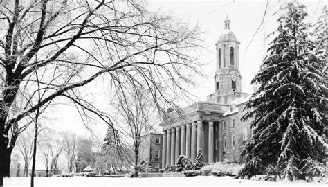 Old Main In The Snow In 1939 Though The Clock Faces And Some Of The