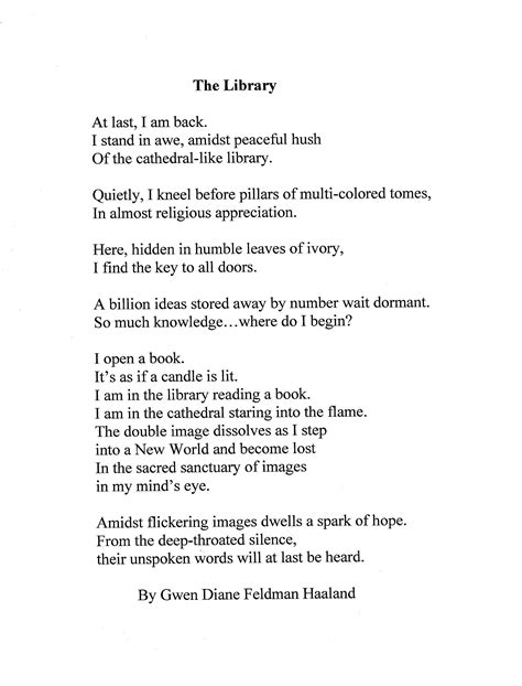 The Library Poetry Classes Poems Freshman