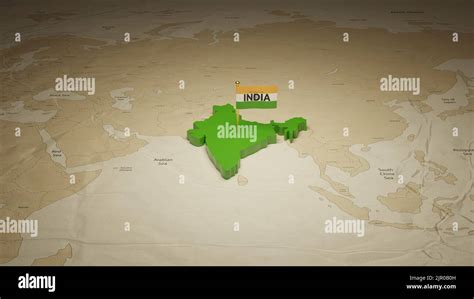 3d Rendering India Maps And Flags Social Media Post Template Stock