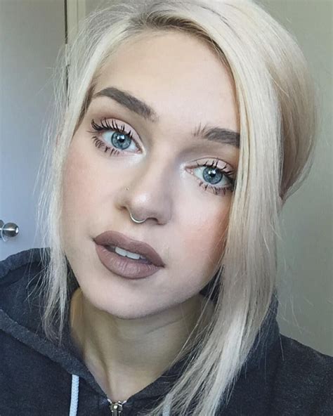 Neutral Makeup With Extreme Side Part And Septum Piercing Septum