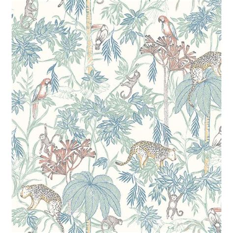 Wild Jungle Blue Wallpaper Sample Chairish