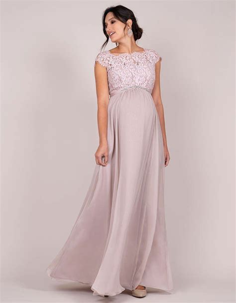 Blush Silk Eyelash Lace Maternity Gown Lace Maternity Gown