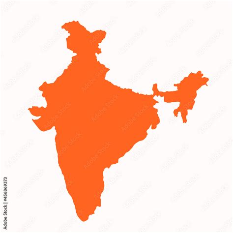 India Map In Orange Color Vector Stock Vector Adobe Stock