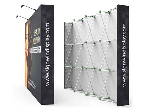 Custom 10ft Straight And Solid Fabric Pop Up Trade Show Backwall Display