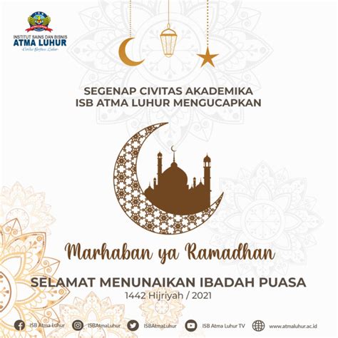 Selamat Menunaikan Ibadah Puasa 1442 H Isb Atma Luhur