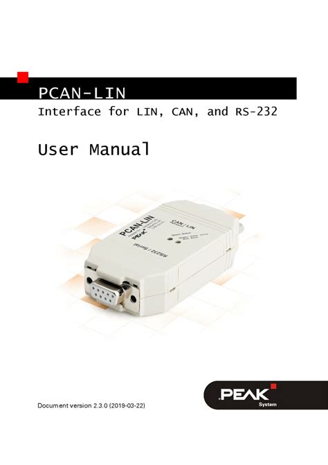 Peak Pcan Lin Series User Manual Pdf Download Manualslib