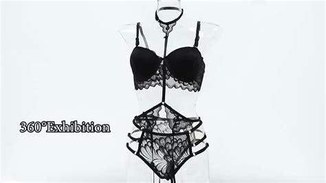 Wholesale Black Open Sexy Valentine S Day Mature Women Lingerie Lace Underwear With Garters