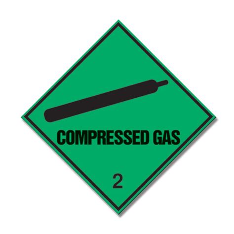 Compressed Gas Diamond Safety Sign 100 X 100mm