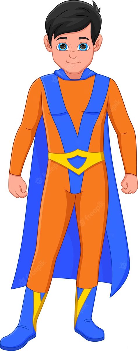 Premium Vector Cute Boy Wearing Superhero Costume