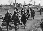 Second Sino-Japanese War 1937-1945 Japanese infantry marching through a ...