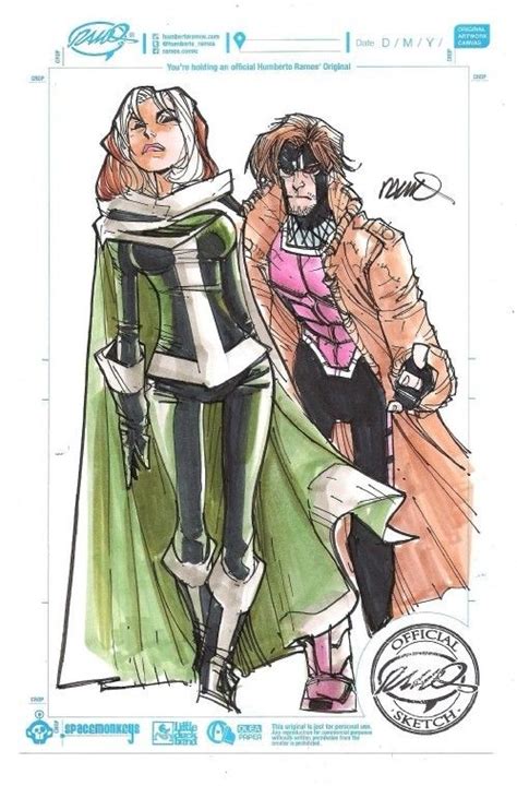 Rogue And Gambit By Humberto Ramos With Images Female Comic