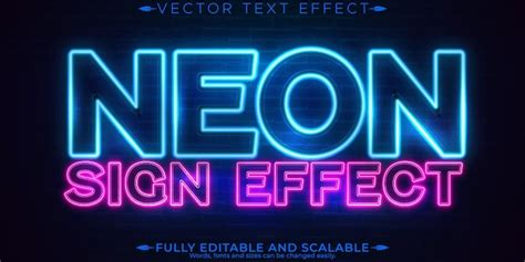 Premium Vector Neon Light Text Effect Editable Retro And Glowing Text